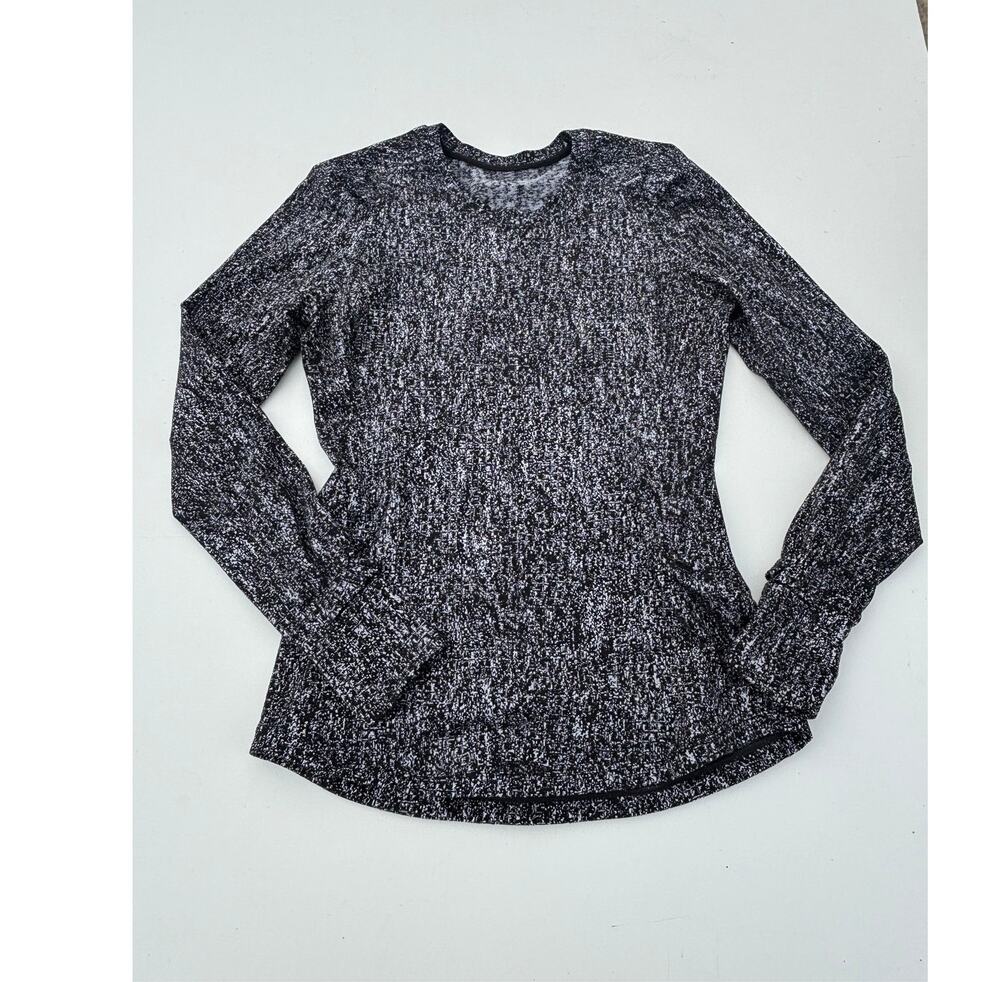 Lululemon Extra Mile Long Sleeve Shirt Black, White 6